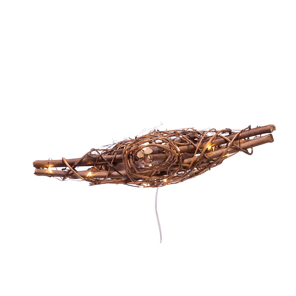 Kurt Adler 20-Light Fairy Light Natural Rattan Star Tree Topper